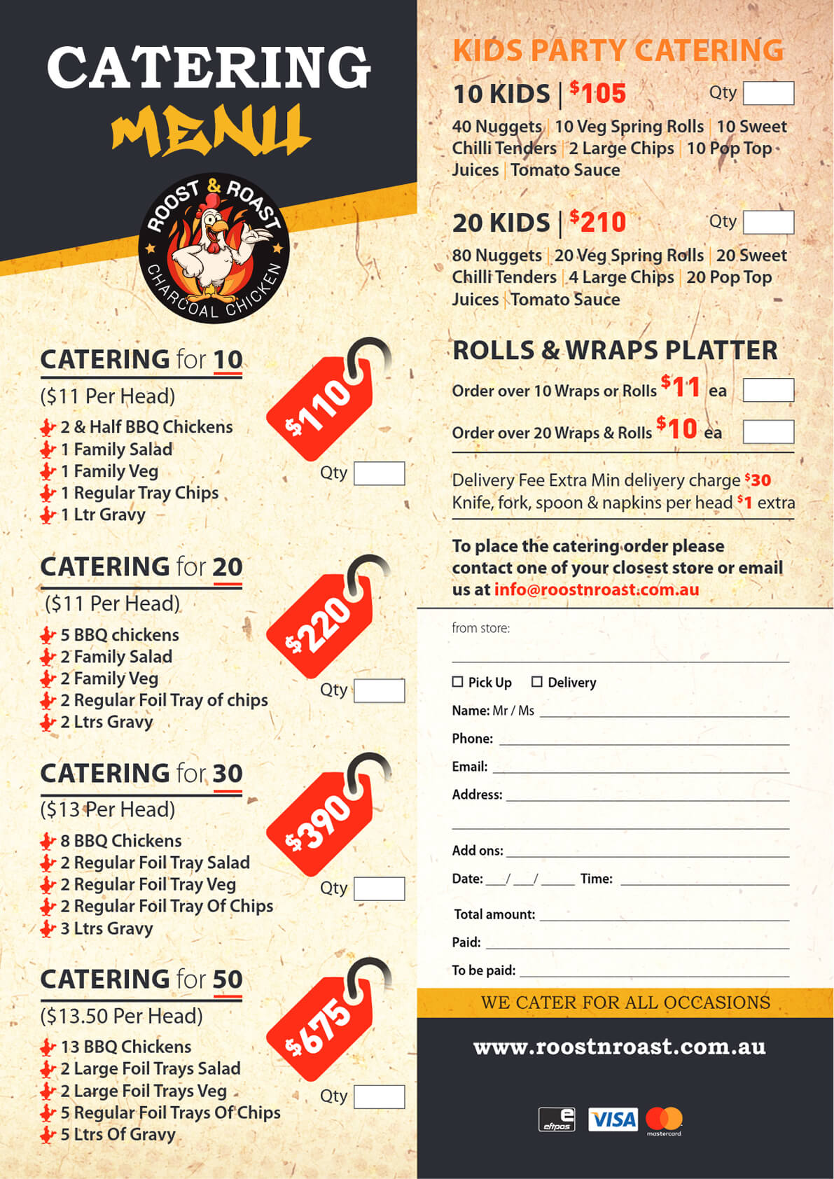 Catering Page One